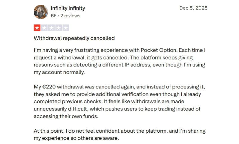 Почему Pocket Option блокирует счет: официальные причины и жалобы пользователей